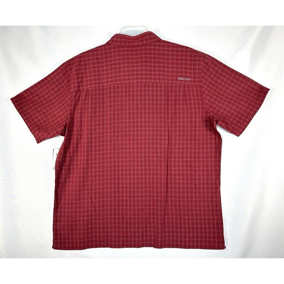 Marmot Shirt Men's Eldridge SS Button Down Red Plaid Short Sleeve New - Picture 4 of 9